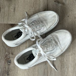 Vans old skool stackform platform sneakers size 8 white